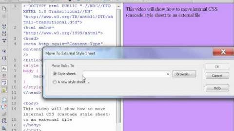 Moving CSS to an External cascade style sheet file