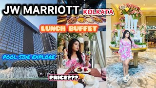 Luxurious 5 Star Hotel in Kolkata⭐️JW Marriott Lunch Buffet With Price🫣Pool Side Explore♥️