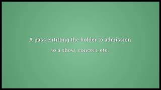 Ticket Meaning