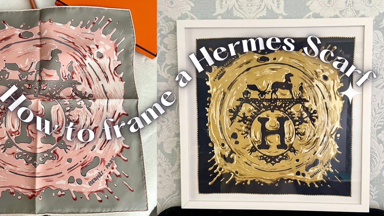 Easy Art Hanging System to Display Hermes Vintage Scarf