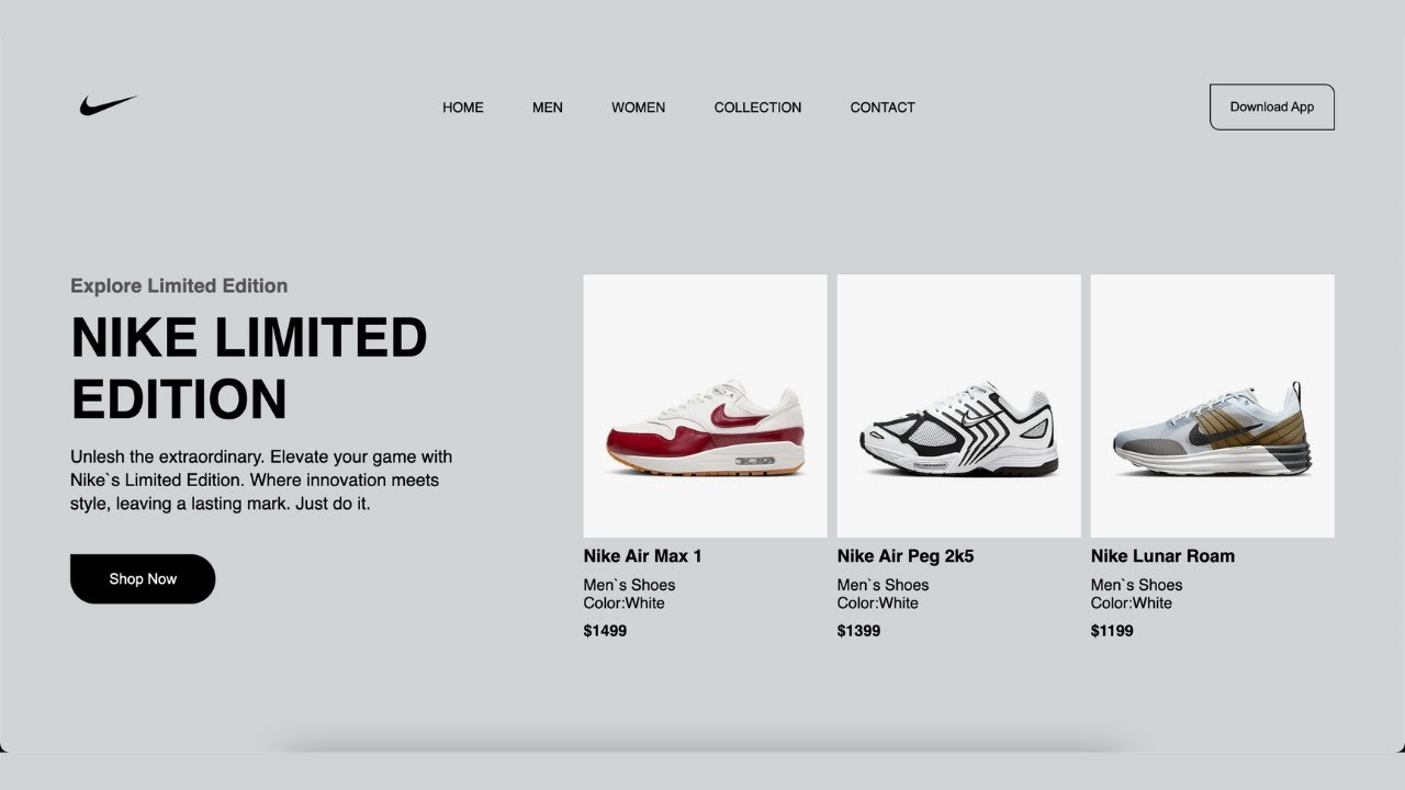 NIKE Website Tutorial: HTML & CSS From Scratch - YouTube