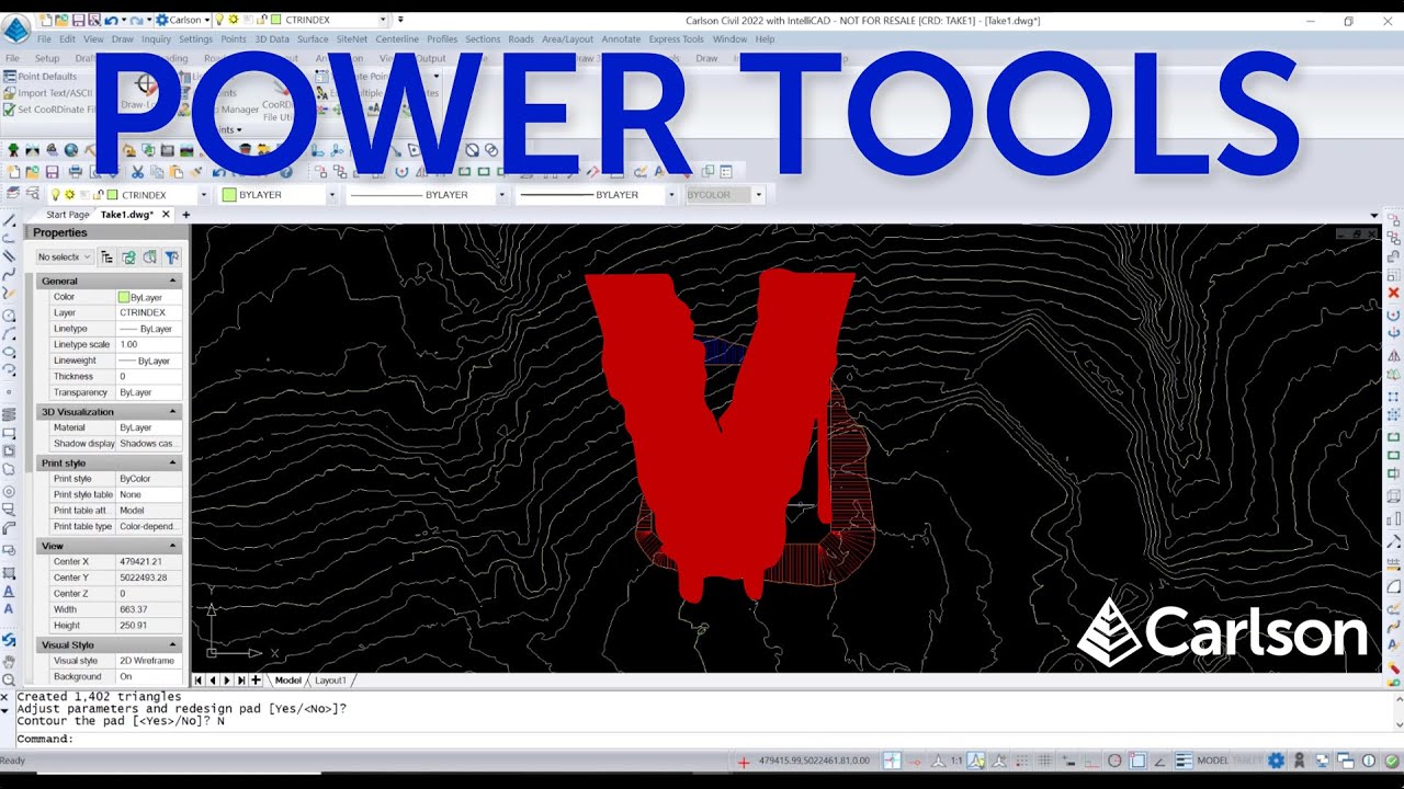 Carlson Power Tools 5 – Using Lidar Classifications & Working with Pad Templates