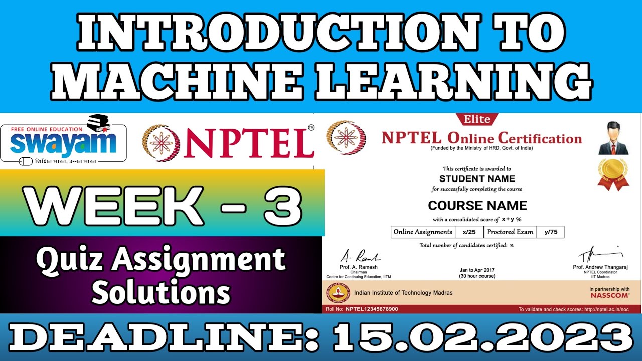 nptel machine learning assignment answers 2023