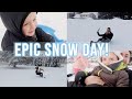 EPIC SNOW DAY // THE KIDS FIRST TIME SLEDDING // BEASTON FAMILY VIBES