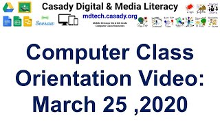 Computer Class Remote Learning Orientation: March 25, 2020