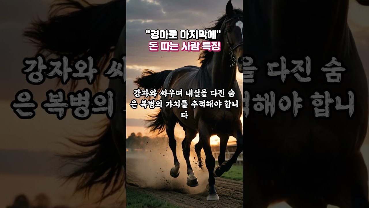 경마로 마지막에! "돈 따는" 사람 특징!