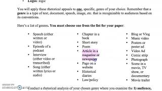 Lecture on Rhetorical Analysis Essay Part 1