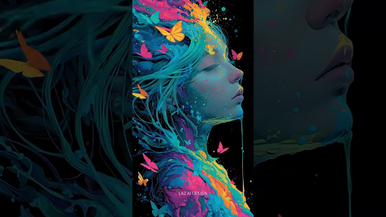 Color explosion 💥 Butterflies and hair 