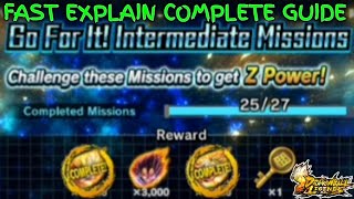 COMPLETE INTERMEDIATE MISSION For MORE! LEGENDS MISSION KEY Fast Guide in Dragon Ball Legends!