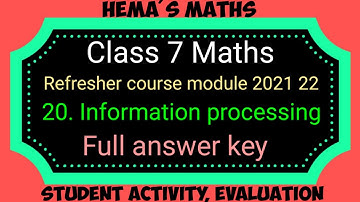 7th maths refresher course chapter 20 Information processing
