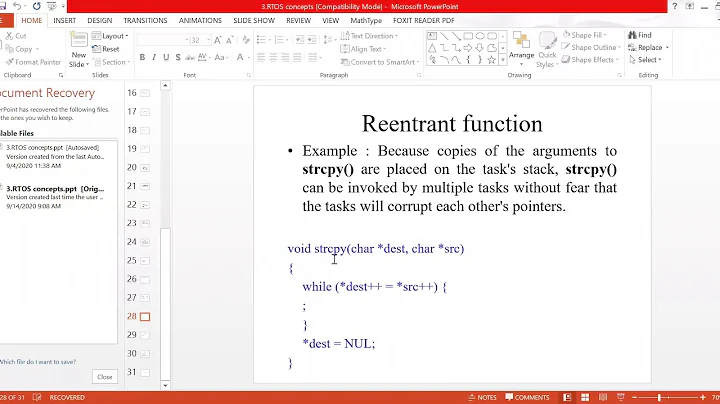 Reentrant and Non-Reentrant Functions Lecture 33