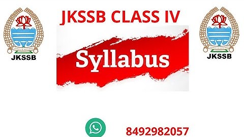 Class IV Syllabus || Jkssb Matric-Level Syllabus ||  Watch the video