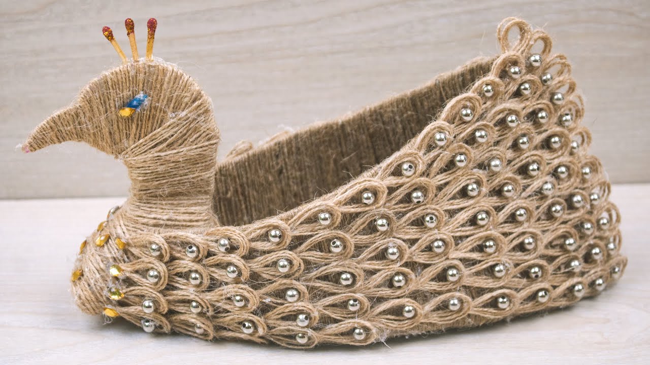 Amazing Peacock Design Showpiece and basket Best out of waste craft Idea Art and craft ideas