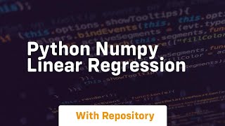 python numpy linear regression