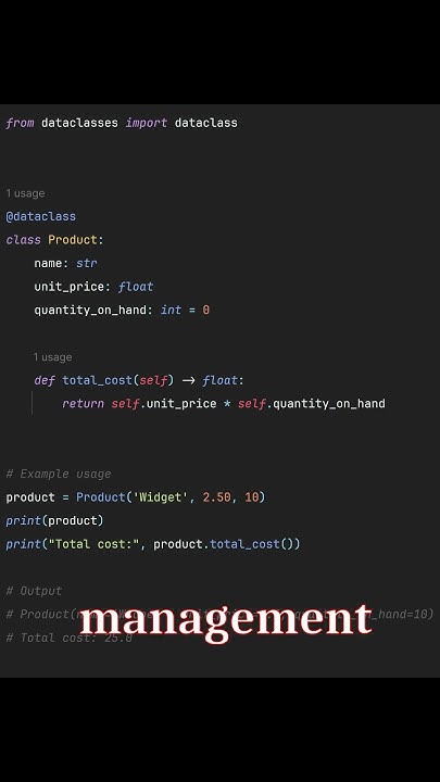 Use @dataclass from Python's dataclasses to streamline class creation ...
