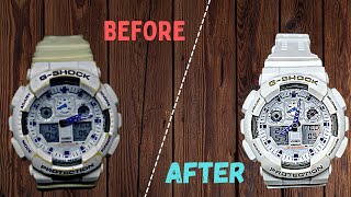 G-Shock watch clean up, new bezel cover and watchstrap replacement