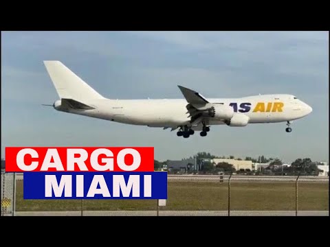 Atlas Air Boeing 747-8UF Freighter Landing at Miami International Airport FL