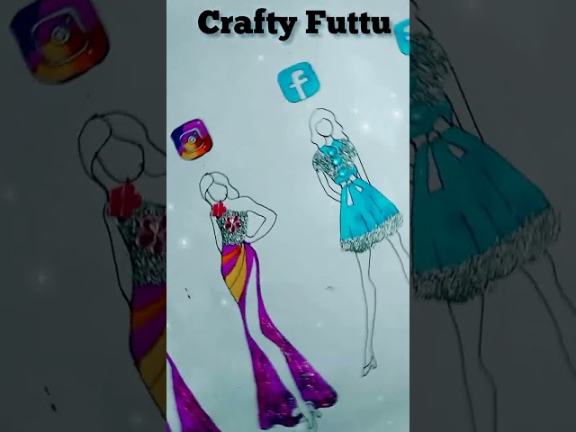Which One Is Your Favourite? | Stylish fashion Dress Drawing | #art #drawing #stylishdress #Shorts