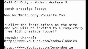 Call Of Duty Modern Warfare 3 Tenth Prestige Lobby