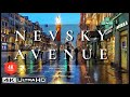 ⁴ᴷ Nevsky Avenue. St Petersburg, Russia. Walking Tour 2021. (4K Ultra HD 60fps) SUBTITLES!