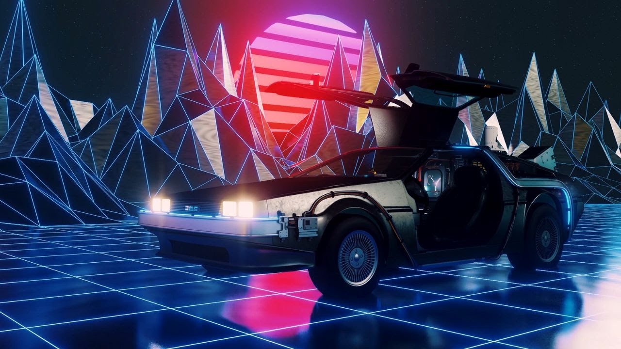 Ambient City Synthwave Drive Wallpaper Delorean Background Synth City Car Driving Animation