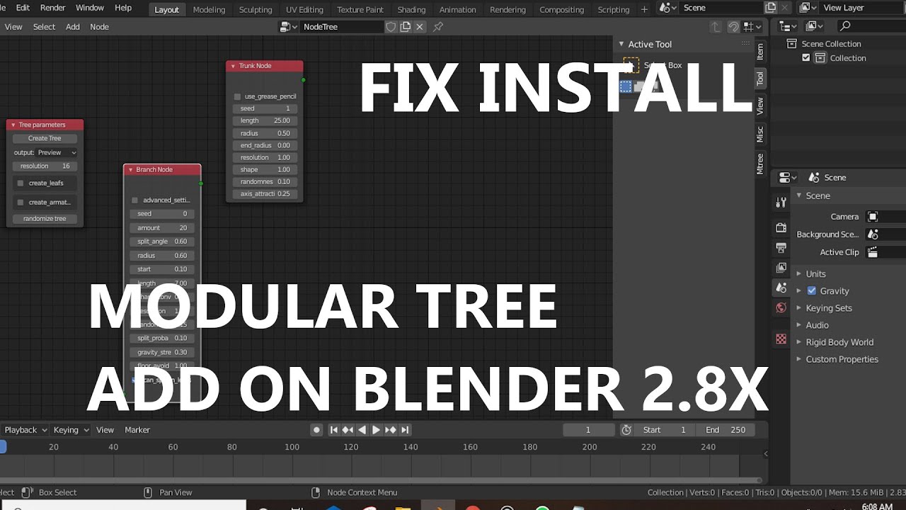 How to download and instal MODULAR TREE ADD ON Blender 2.83 - YouTube