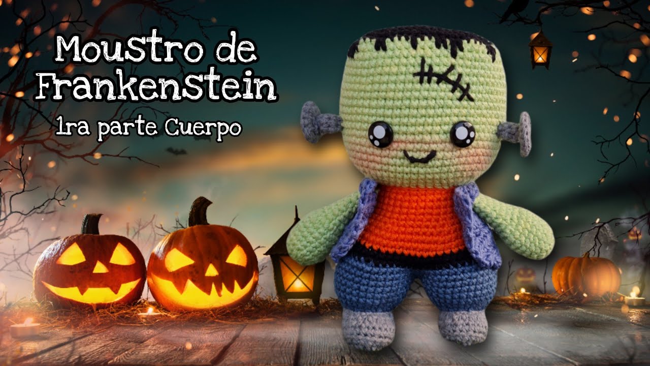 1ra parte | Franky amigurumi a crochet - Moustro de Frankenstein tejido | Halloween crochet