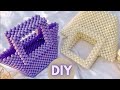 DIY || HOW TO MAKE BEADED BAG WITH SQUARE HANDLES || Beginner friendly tutorial