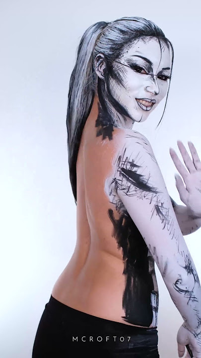 painted myself! inspired by @aha take on me music video #makeup #cosplay #bodypaint #artist