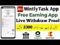 Mintly Earning App Live Withdraw Proof | Best Paying App | Earn 2300 In One Day | Free Earning App