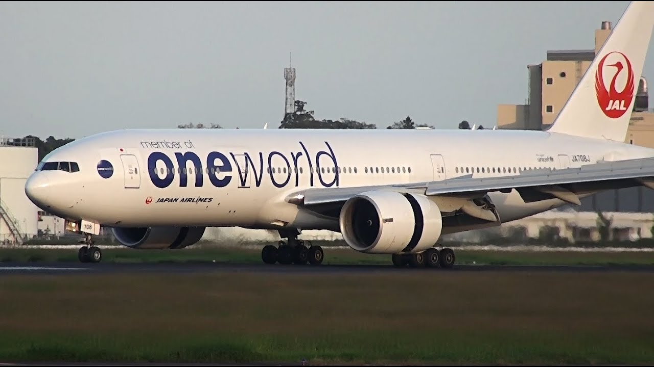 JAL Oneworld Livery Boeing 777-200ER JA708J Landing at NRT 34R