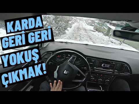 KARDA DİK YOKUŞ ÇIKTIM ! SEAT LEON İLE KARDA YOKUŞ ÇIKMA