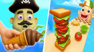 Sandwich Run Vs Stacky Ice Cream Runner - All Level Gameplay Android,iOS - NEW UPDATE J19