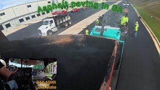 1 HOUR of Asphalt Hauling/Paving ASMR | Dump Trucking GA | CAT Diesel