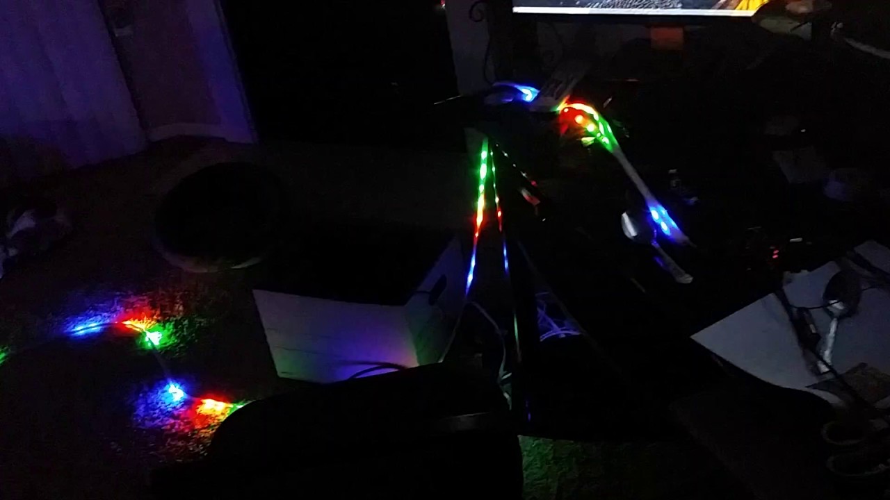 Long string of NeoPixel LEDs - YouTube
