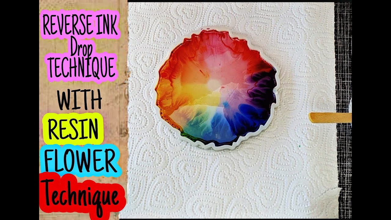 A rainbow ink-drop resin coaster that I made! Finally mastered the  technique! : r/ResinCasting