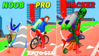 NOOB vs PRO vs HACKER - Bike Hop Crazy BMX Bike Jump 3D screenshot 4