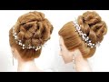 High bun tutorial. Wedding updo hairstyle for long hair