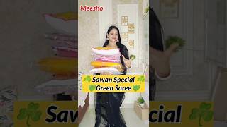 💚 Meesho Sawan & Teej Special Saree with Stiched Blouse Rs 320/- #meesho #sawan #sareehaul