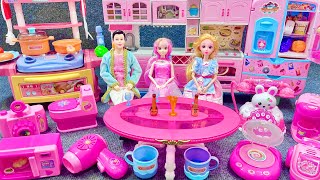 13 Minutes Satisfying with Unboxing Pink Barbie Doll Bedroom,Kitchen Collection Review Toys | ASMR