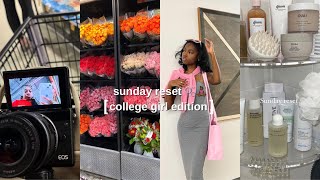 SUNDAY RESET vlog | college girl edition | skin care routine, deep clean + more!  ft. dossier
