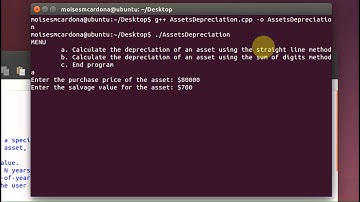 Assets Depreciation C++ Code (Linux)