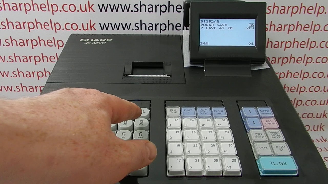 How To Delay Or De-Activate Power Save On Sharp XE-A207 / XE_A207B /  XE-A207W Cash Register