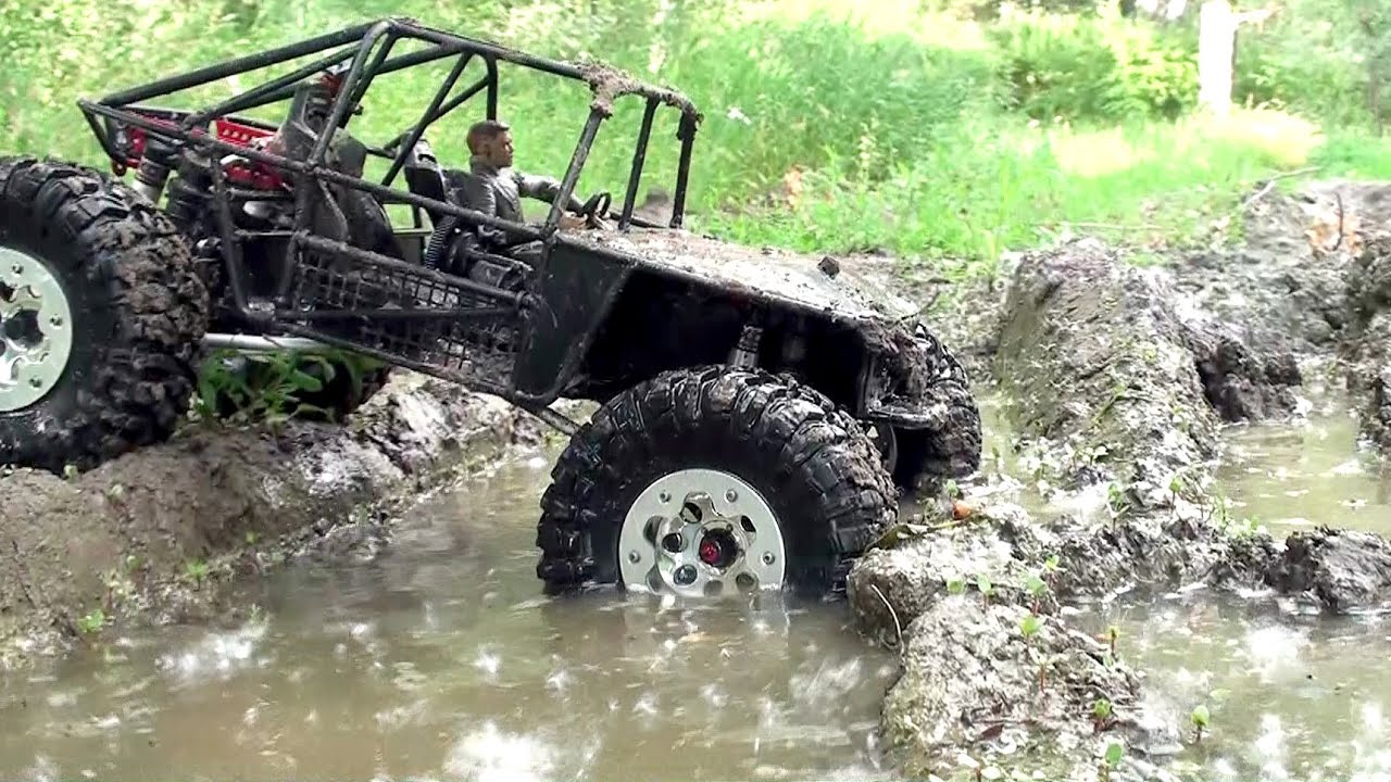 rc trucks in mud and water