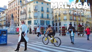 Malaga City Walk Costa Del Sol Spain January 2024 [4K]