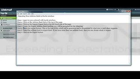 Exporting Your Address Book in Horde interface