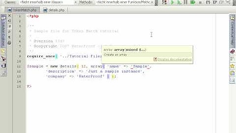 PHPEdit Token match tutorial