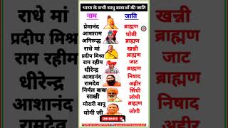 भारत के प्रमुख बाबाओं की जाति/ Bharat ke babao ki jati/babaon ki jati/Babao ki jati#short #ytshorts
