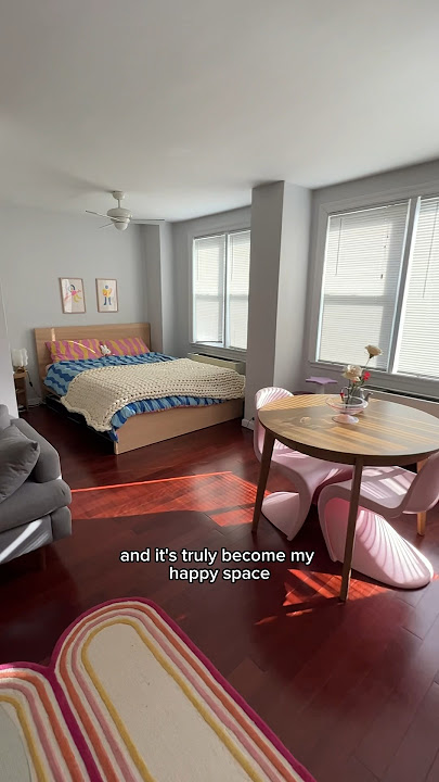 My NYC Studio Apartment Tour (500 sq. ft)💗 #apartmenttour #studioapartments #nycapartment