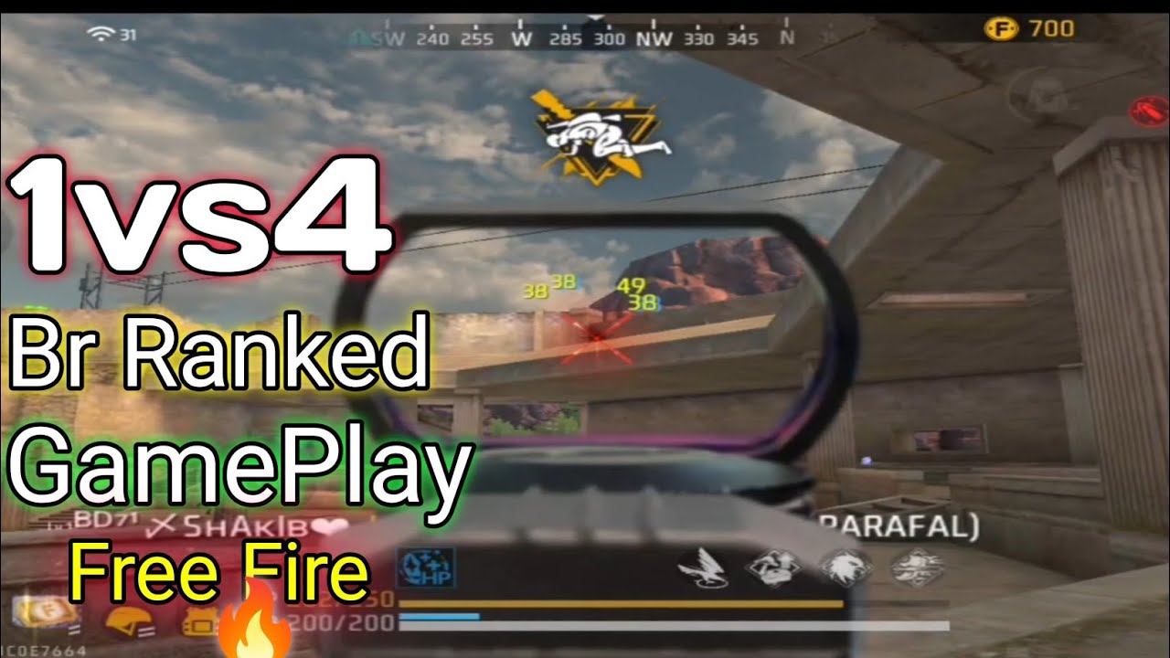 1vs4 Br Ranked GamePlay Free Fire 🔥||My GamePlay Video of Garena Free ...